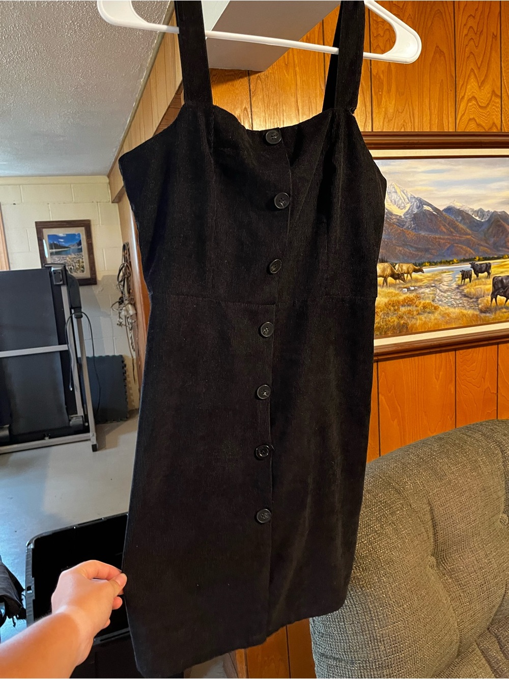 SHEIN Black Button-Front Mini Dress